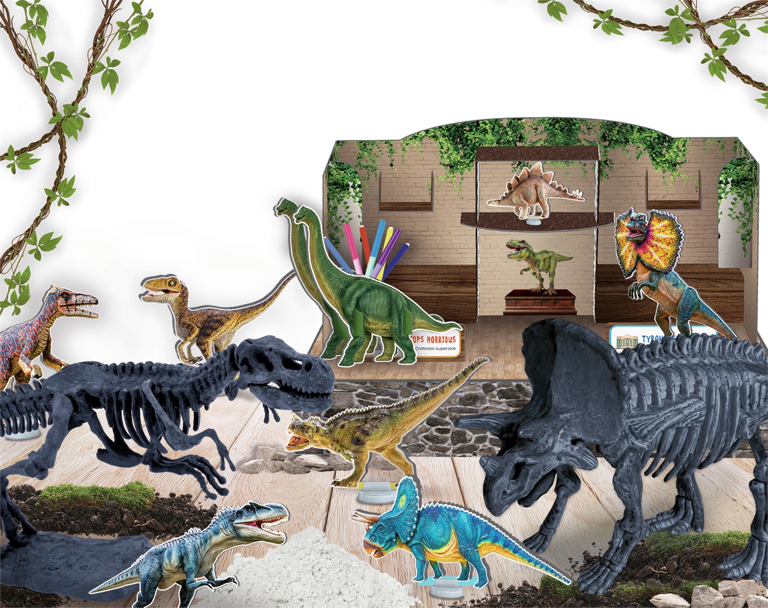 Lisciani Giochi - I'm a Genius Laboratorio di Paleontologia: Crea il tuo museo 3D, costruisci scheletri di dinosauro e scopri il mondo dei dinosauri!