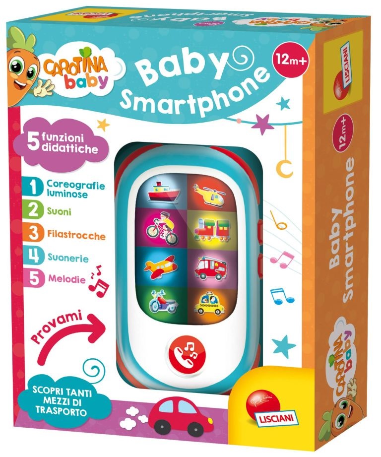 Lisciani Carotina Baby Smartphone LED - Giocattolo Educativo Parlante e Luminoso per Bambini da 12 Mesi con Funzioni Didattiche e Suoni Musicali
