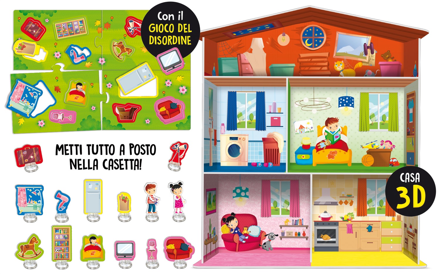 Lisciani Montessori Maxi La Mia Casa - Gioco Educativo 3D con 15 Elementi Sagomati per Bambini 3-6 Anni