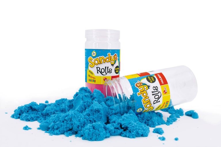 Lisciani Sandy Rolls - Sabbia Magica Colorata 200 g, Gluten Free, Colori Assortiti, Cilindro in Plastica