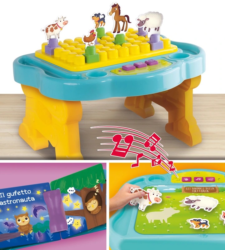 Lisciani Carotina Baby Banchetto Elettronico Consolle Educativa per Bambini 1-4 Anni con Kit Costruzioni e Audiolibro