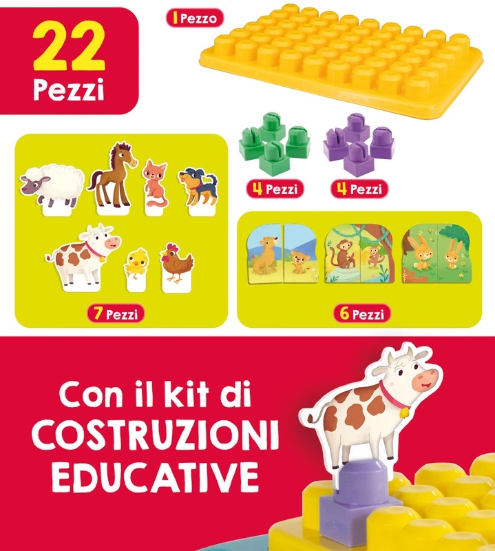 Lisciani Carotina Baby Banchetto Elettronico Consolle Educativa per Bambini 1-4 Anni con Kit Costruzioni e Audiolibro