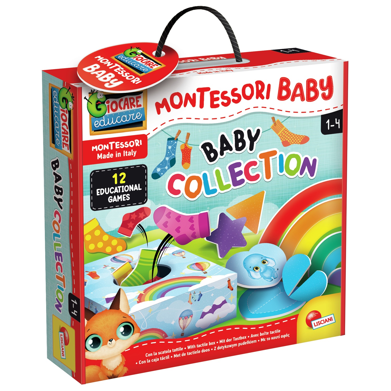 Lisciani Montessori Baby Raccolta Giochi Educativi - 12 Giochi per Sviluppo Sensoriale e Creativo