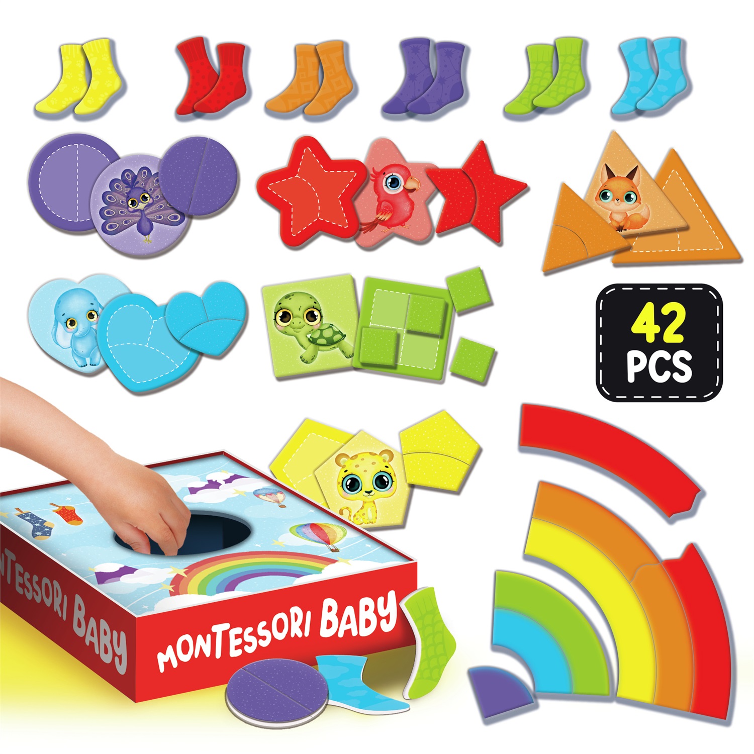 Lisciani Montessori Baby Raccolta Giochi Educativi - 12 Giochi per Sviluppo Sensoriale e Creativo