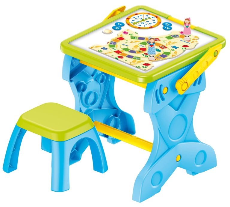 Lisciani Carotina Banchetto LED 3 in 1 - Lavagna Maxi Formato con Sgabello e 20 Giochi Educativi