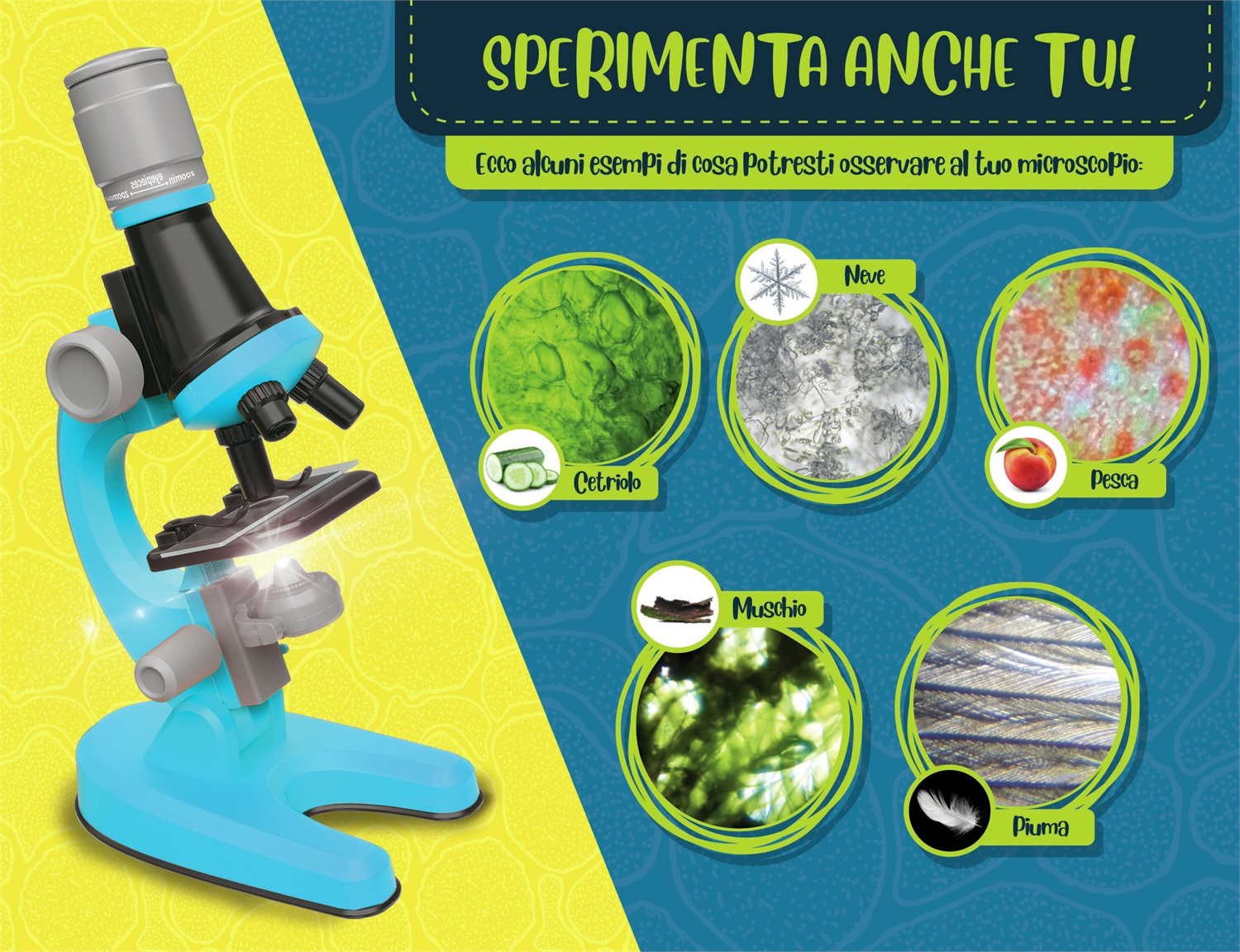 Lisciani Giochi - I'm A Genius Il Mio Microscopio con Ingrandimento Fino a 1200x e Strumenti per Osservare Microrganismi