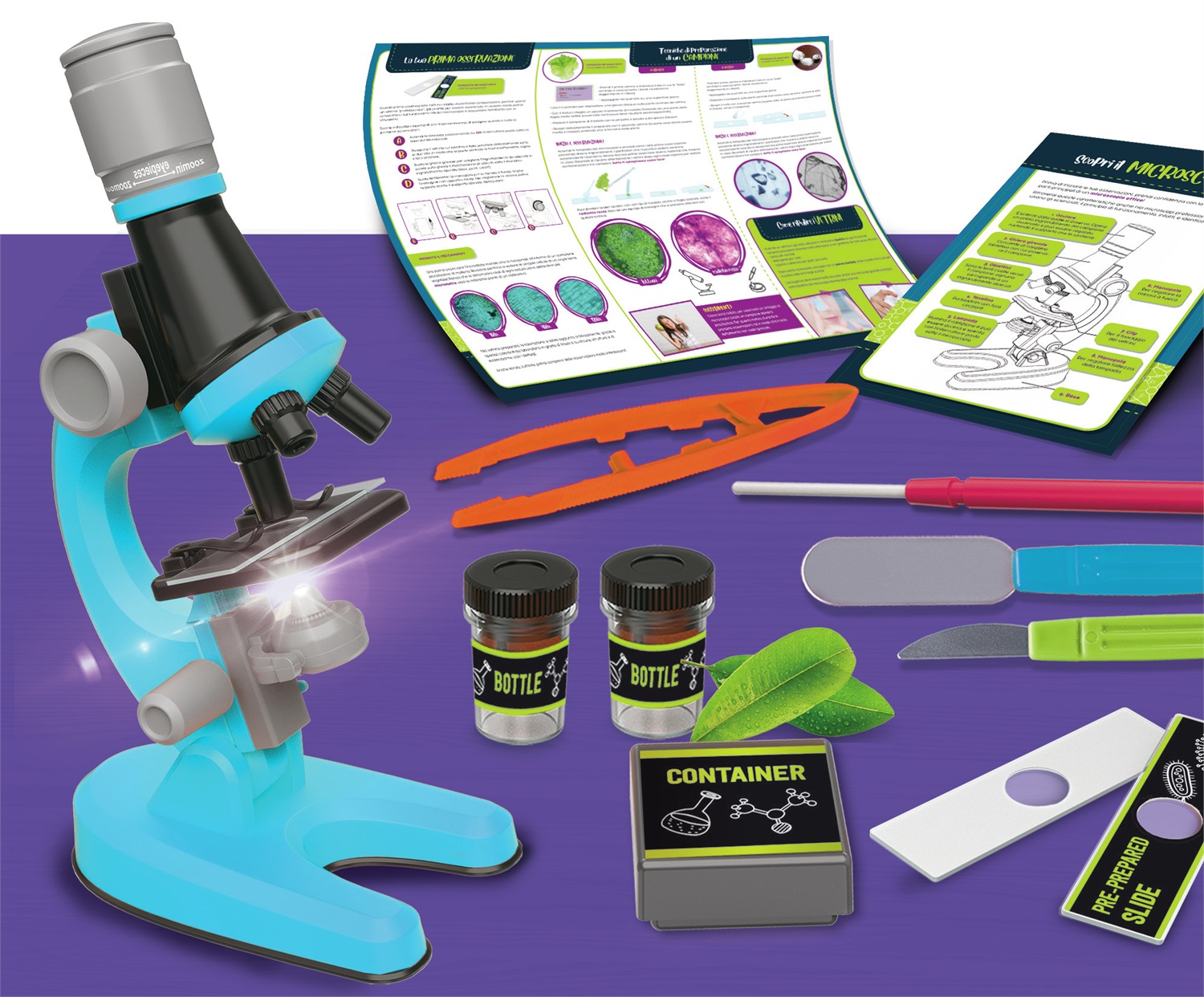 Lisciani Giochi - I'm A Genius Il Mio Microscopio con Ingrandimento Fino a 1200x e Strumenti per Osservare Microrganismi
