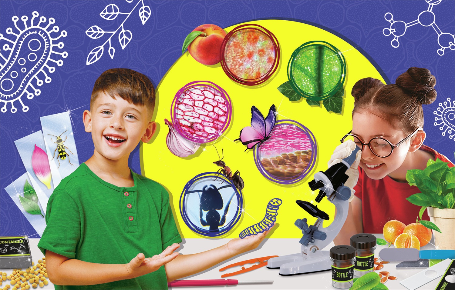 Lisciani Giochi - I'm A Genius Il Mio Microscopio con Ingrandimento Fino a 1200x e Strumenti per Osservare Microrganismi