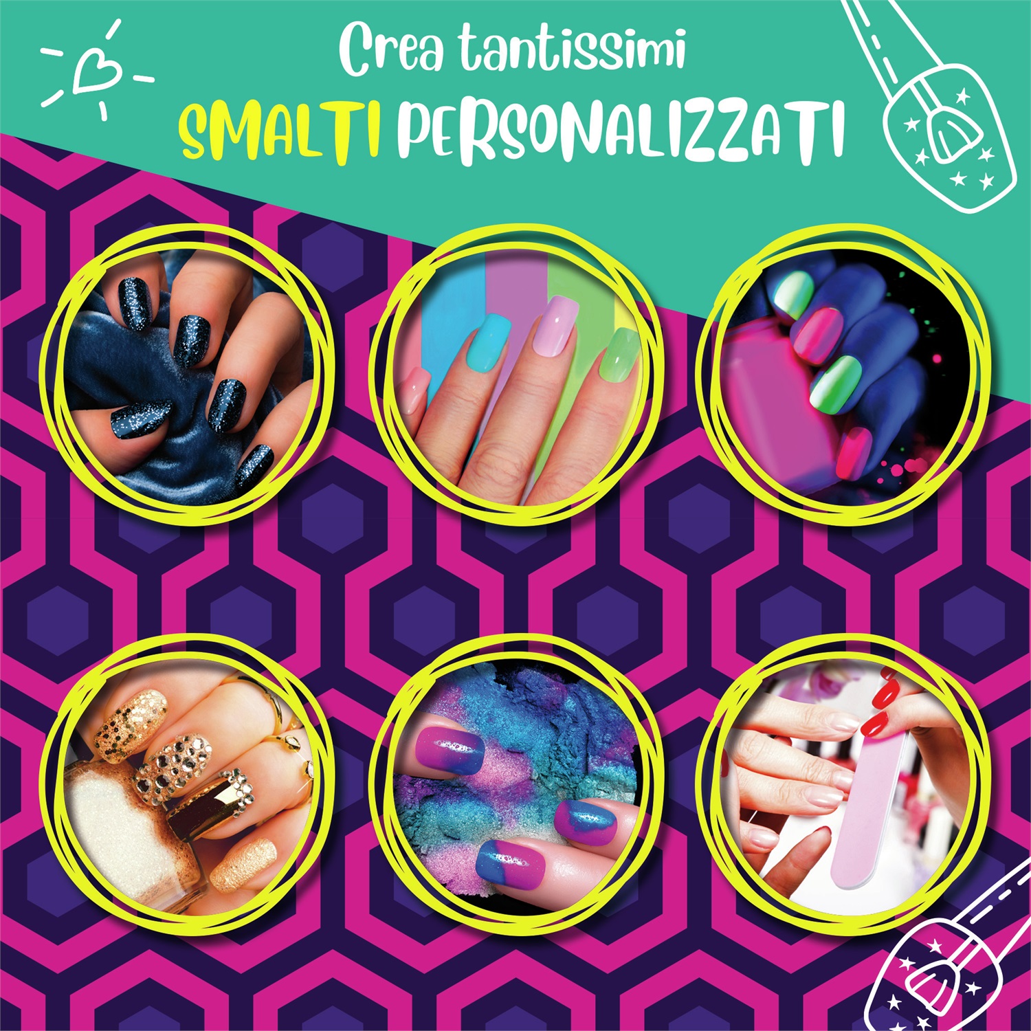 Lisciani I'm A Genius Super Laboratorio di Smalti e Manicure - Kit Completo con Smalti Brillanti, Che Cambiano Colore e Brillano al Buio