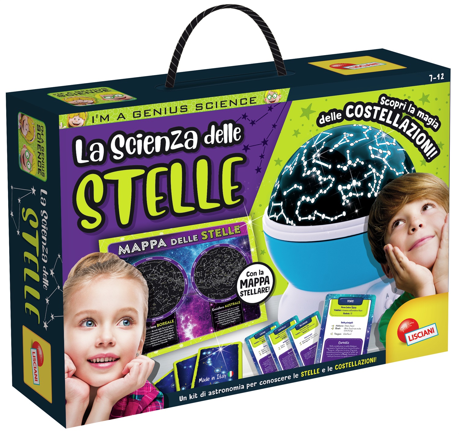 Lisciani I'm a Genius La Scienza delle Stelle - Kit Scientifico con Planetario Elettronico, Mappa Stellare e Carte delle Costellazioni