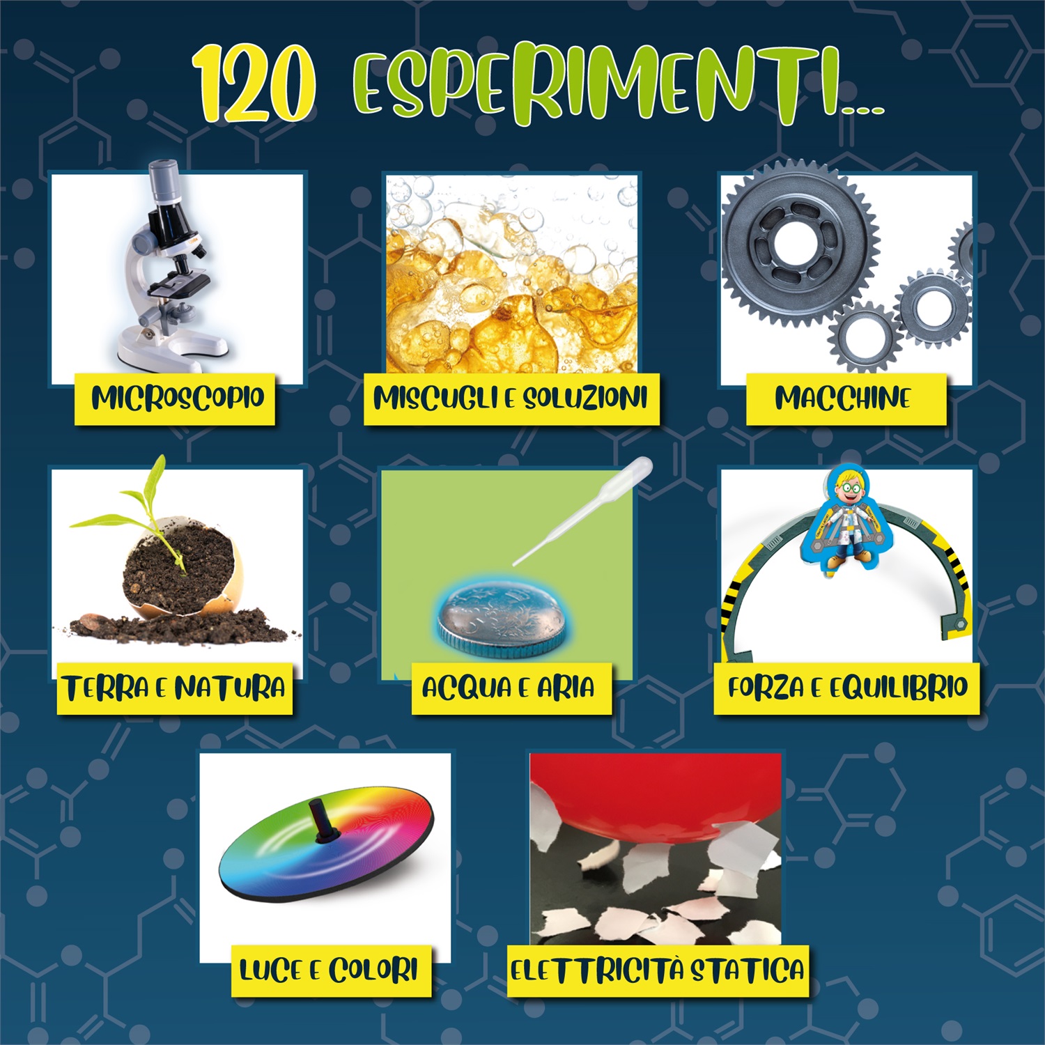 Lisciani I'm a Genius Il Laboratorio Della Ricerca Scientifica - Kit Scientifico con 120 Esperimenti e Microscopio 1200 Ingrandimenti