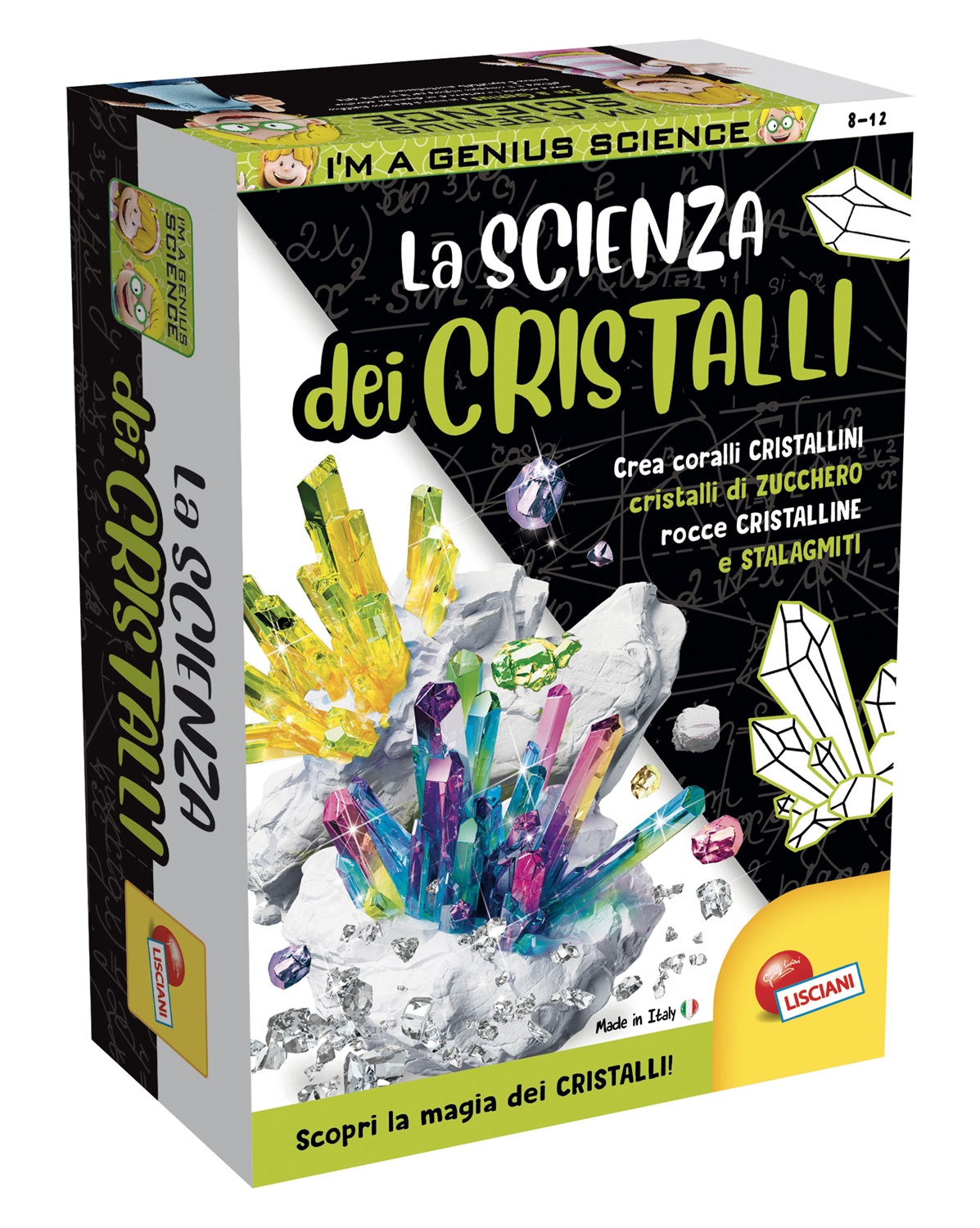Lisciani I'm A Genius Scienza Pocket - Kit Scientifico per Creare Cristalli Colorati con Corallo Finto e Manuale Illustrato