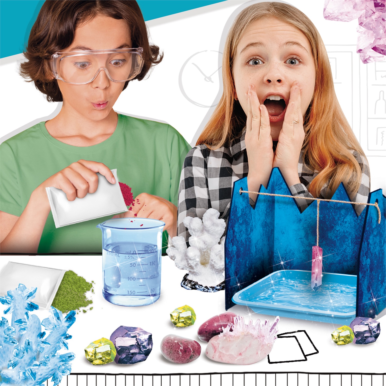 Lisciani I'm A Genius Scienza Pocket - Kit Scientifico per Creare Cristalli Colorati con Corallo Finto e Manuale Illustrato