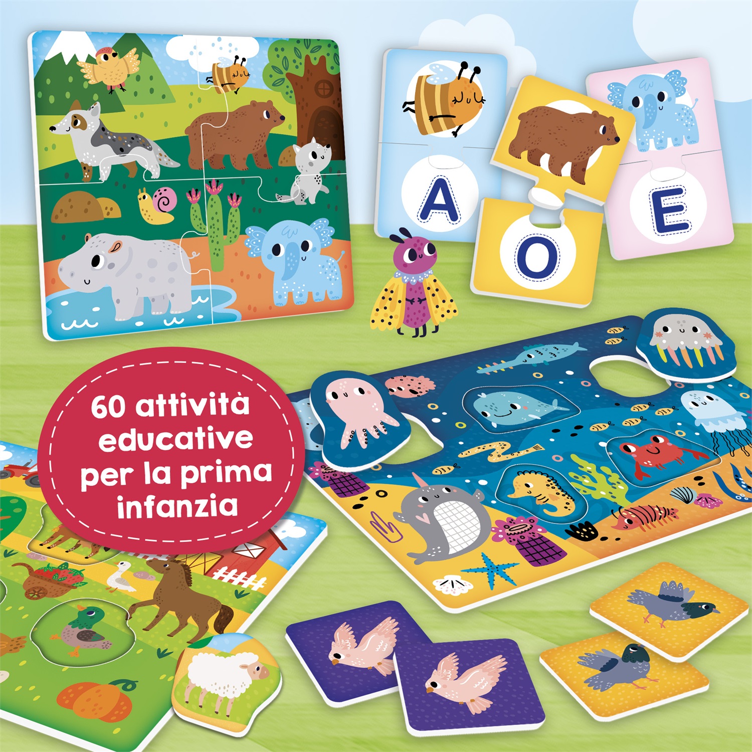 Lisciani Carotina Baby - Gioco Educativo con 60 Giochi per Sviluppare Competenze, Età 2 , Include Puzzle, Tombola, Memo e Associazioni Logiche