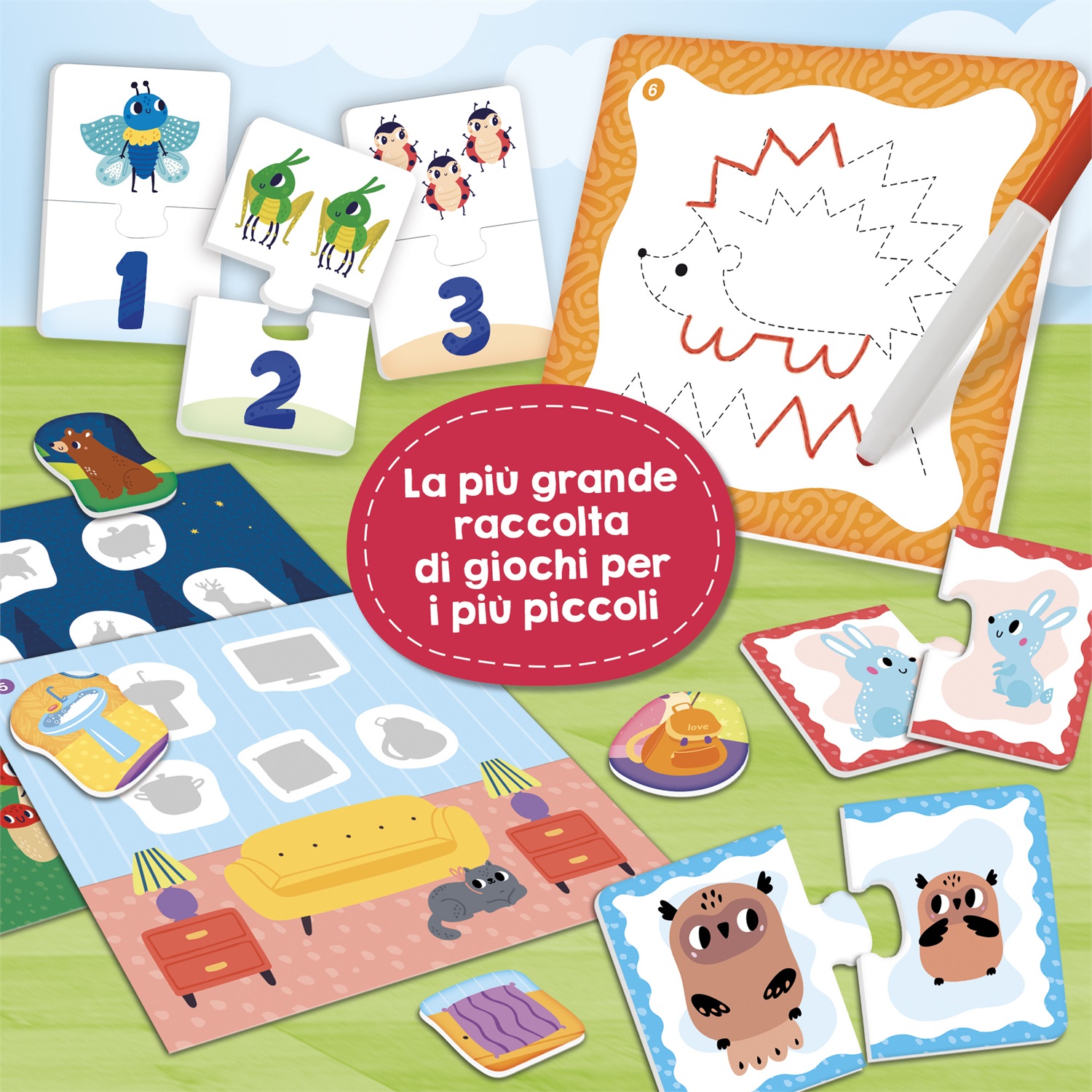 Lisciani Carotina Baby - Gioco Educativo con 60 Giochi per Sviluppare Competenze, Età 2 , Include Puzzle, Tombola, Memo e Associazioni Logiche