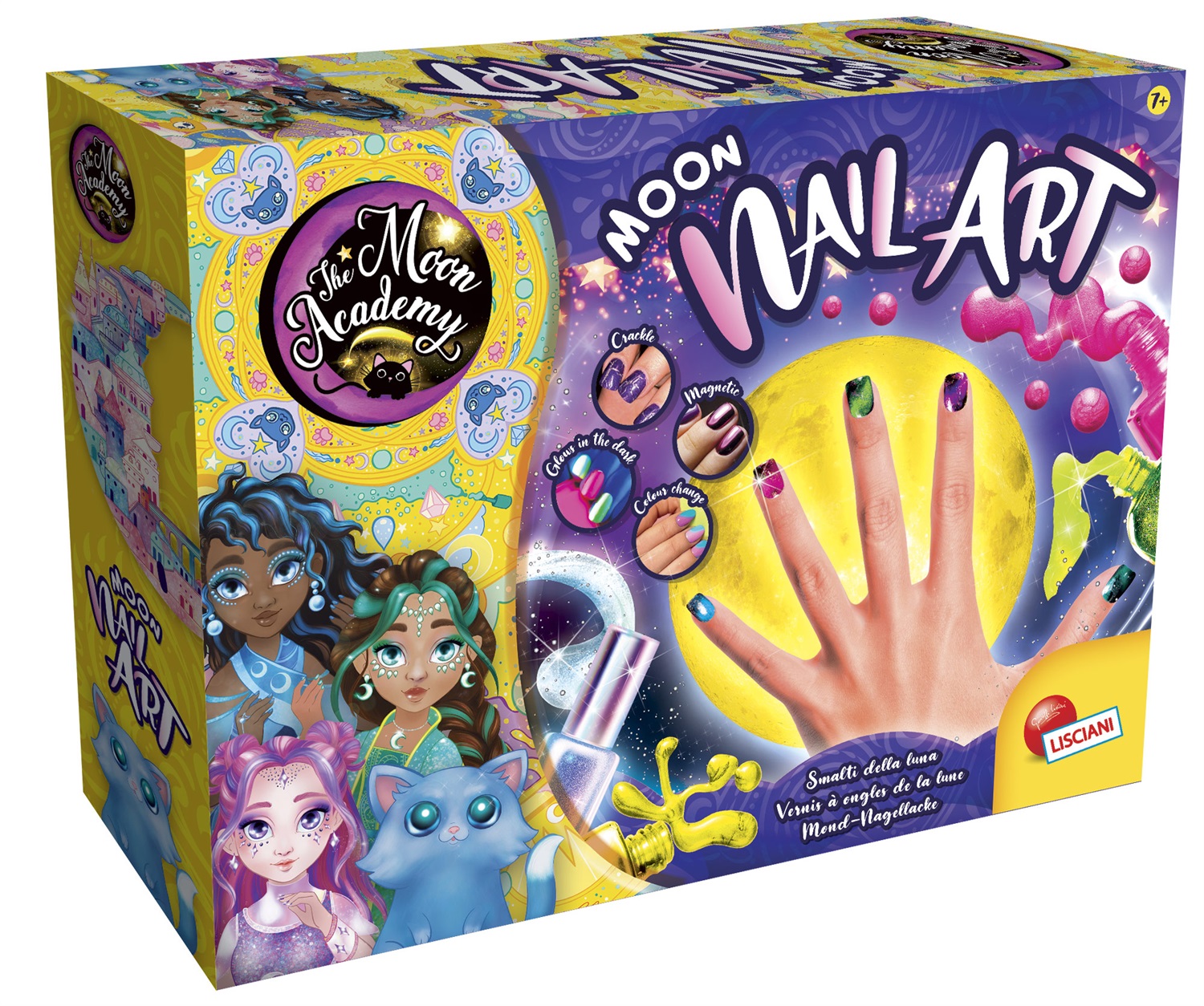Lisciani The Moon Academy Moon Nail Art - Kit per Creare Smalti Brillanti, Magnetici e che Cambiano Colore