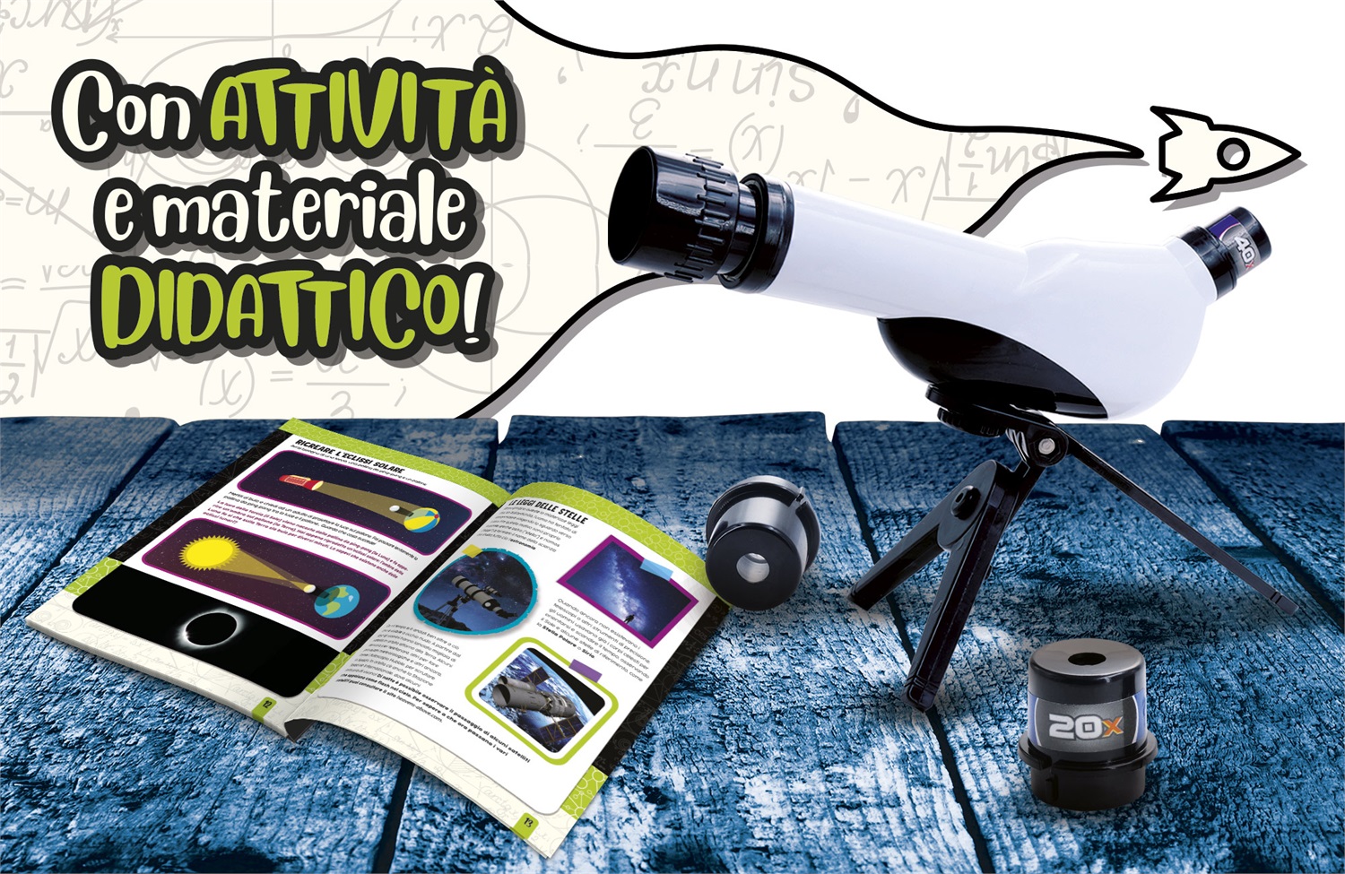 Lisciani I'm a Genius Il Telescopio - Telescopio per Bambini con 3 Obiettivi Intercambiabili e Treppiedi