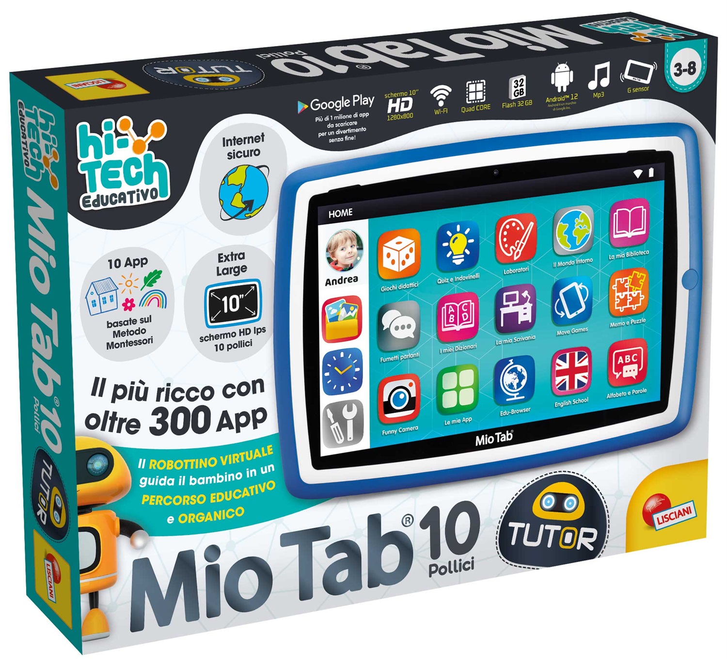 Lisciani Hi Tech Educativo Mio Tab Tutor 10
