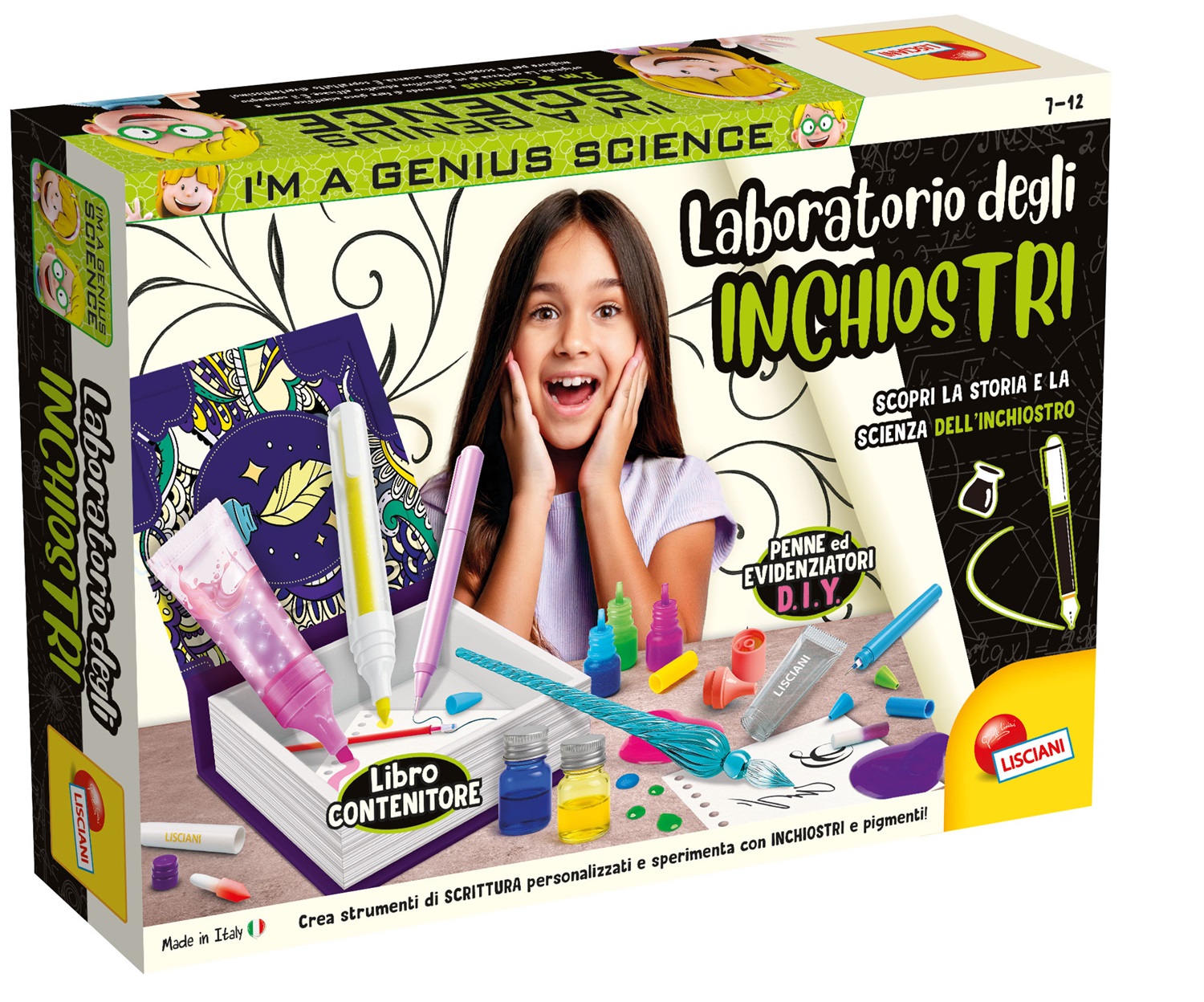 Lisciani I'm A Genius Laboratorio di Inchiostri - Kit Creativo per Bambini con Penne e Inchiostri Personalizzati