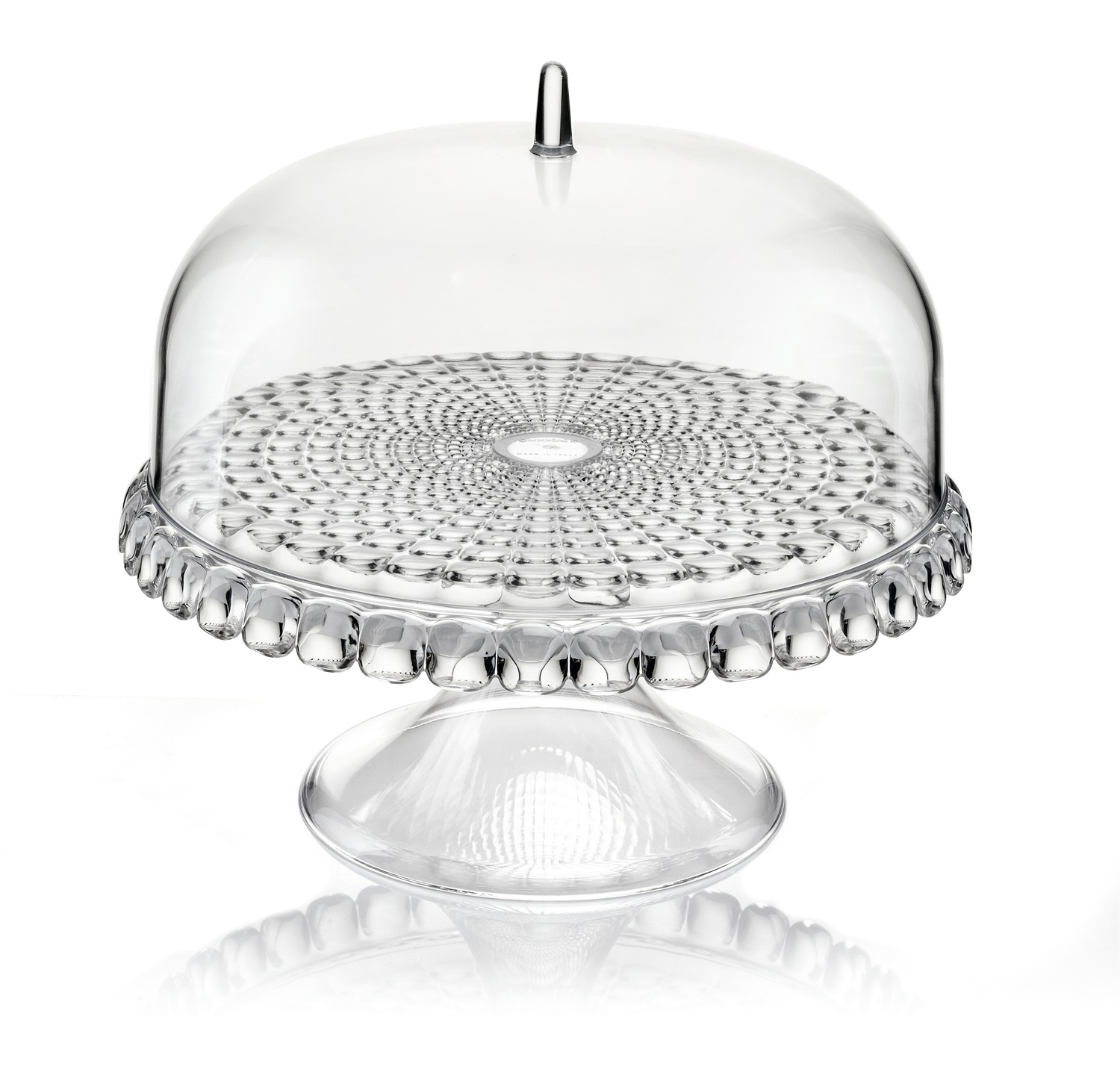 Guzzini Tiffany Alzata con Campana Trasparente Ø 30 x 27 cm - Plastica Made in Italy