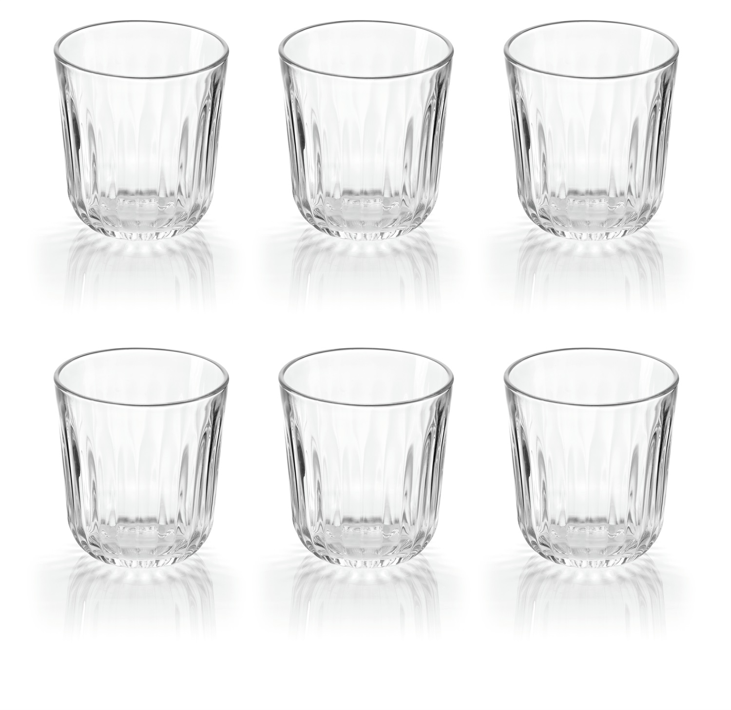 Fratelli Guzzini Set 6 Bicchieri in Vetro Everyday, Trasparente, 320 cc, Robusti e Riciclabili