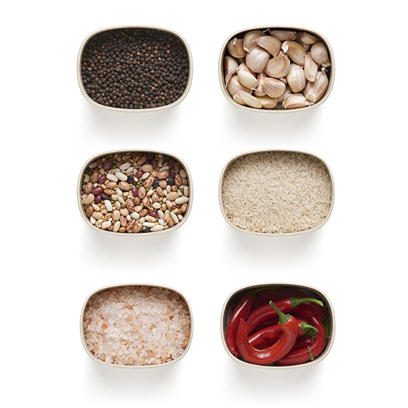 Guzzini Tierra Barattolo Small in Plastica Riciclata e Bamboo Bianco Latte - 500 cc, Design Circolare, Made in Italy