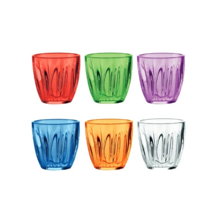 Fratelli Guzzini Bicchieri per Acqua Colorati 350 ml - Set da 6 Pezzi in SAN con Design Elegante