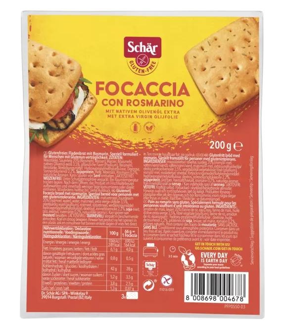 Dr. Schär Focaccia Rosmarino Senza Glutine e Senza Lattosio 200g
