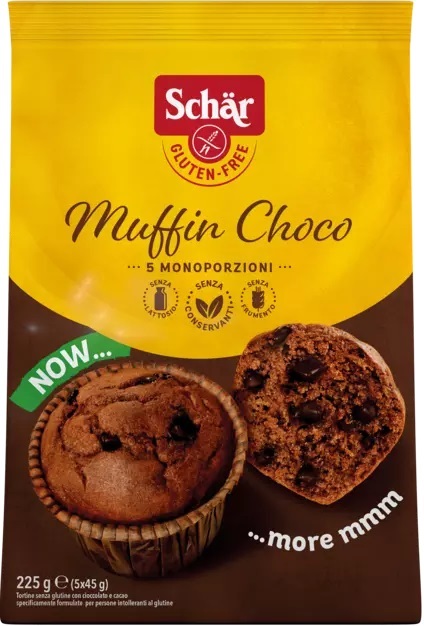 Dr. Schär Muffin Choco Senza Glutine al Cacao con Gocce di Cioccolato - 225 g