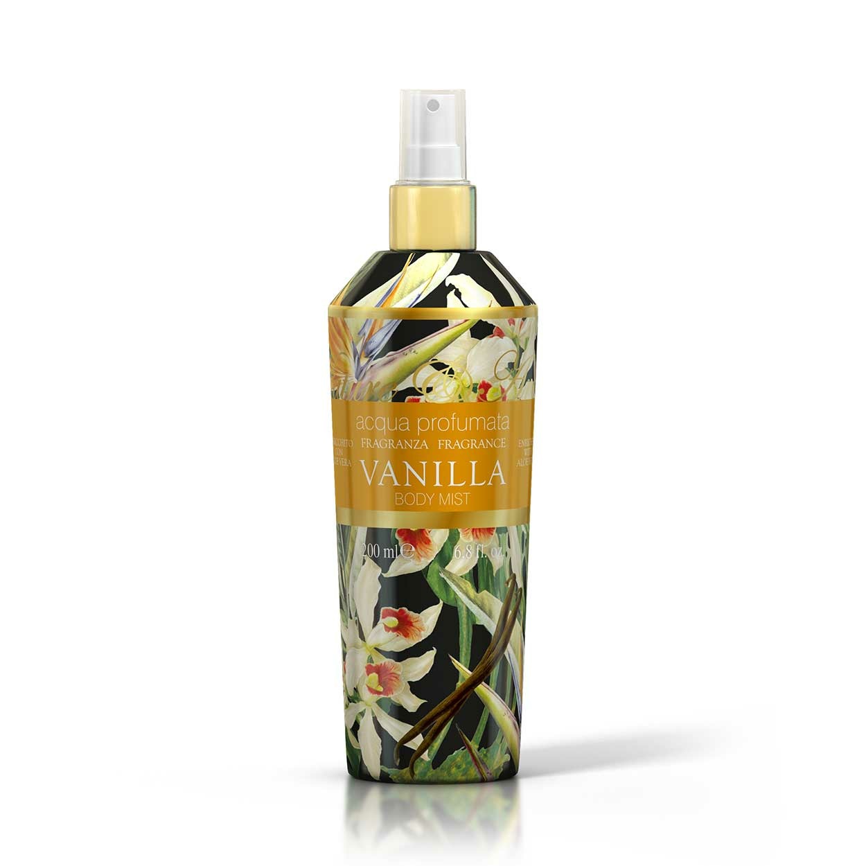 Rudy Acqua Corpo Profumata 200 ml - Fragranza Vaniglia con Note di Pesca Nettarina, Gardenia e Gelsomino
