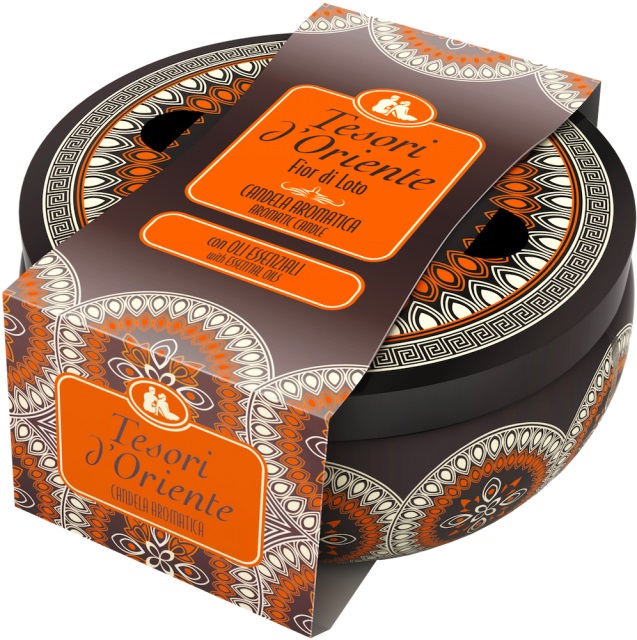 Tesori d'Oriente Candela Profumata Fior di Loto, 200g - Note Dolci e Fiorite, con Cere di Alta Qualità e Oli Essenziali, 2 Stoppini