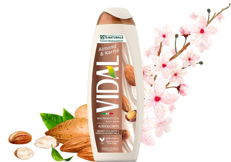 Vidal Bagnodoccia Almond & Karité 250ml - Idratante e Lenitivo con Olio di Mandorle e Burro di Karité
