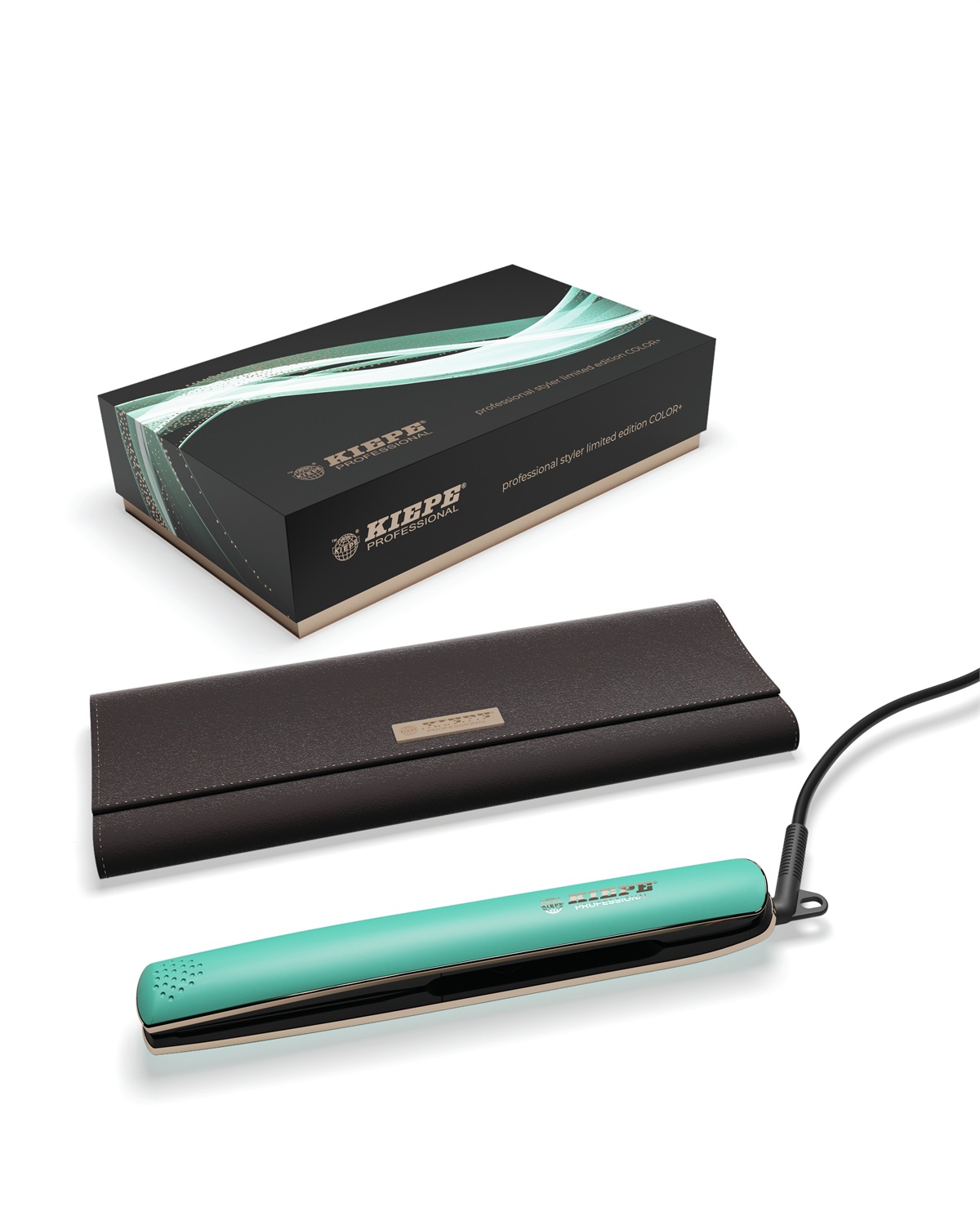 KIEPE Professional Piastra per Capelli Color Verde Col. 03 - Ceramica Infusa con Minerale Curativo, 150 °C - 230 °C