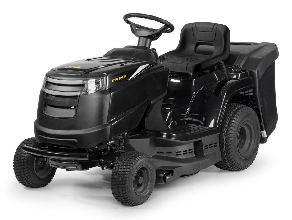 Alpina AT4 84 A ST350 - Trattorino tagliaerba con motore STIGA 352 cc, larghezza di taglio 84 cm, cesto di raccolta da 200 litri e avviamento elettrico