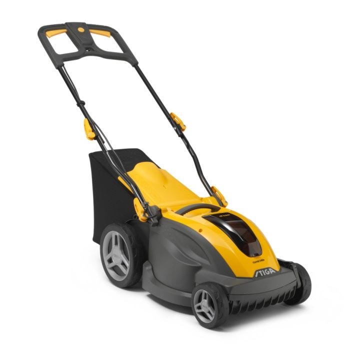 Stiga Combi 340e Tagliaerba a Batteria 48V/4Ah, Larghezza di Taglio 38 cm, Cesto di Raccolta, Funzione Mulching