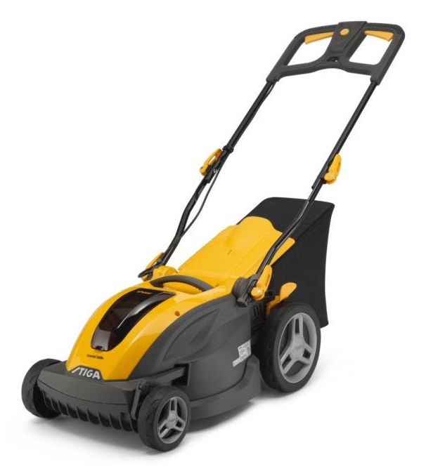 Stiga Combi 340e Tagliaerba a Batteria 48V/4Ah, Larghezza di Taglio 38 cm, Cesto di Raccolta, Funzione Mulching