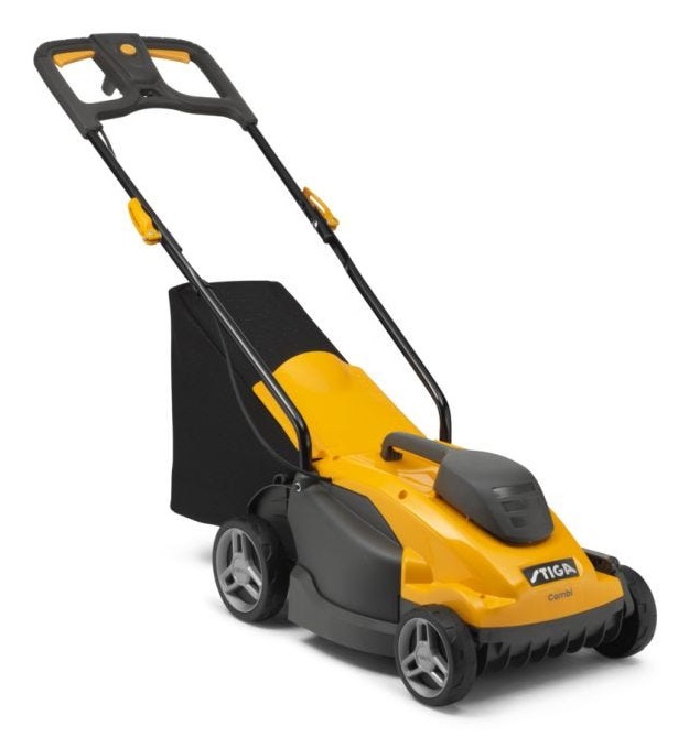 Stiga Combi 336c - Tagliaerba Elettrico a Spinta 1400 W, Larghezza di Taglio 34 cm, Funzione Mulching, Superficie Max 400 m²