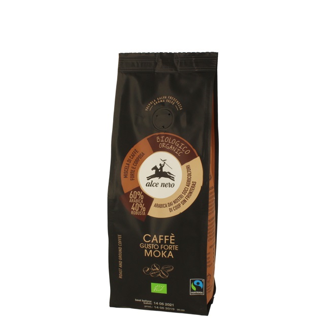 Alce Nero Caffè Macinato Gusto Forte Moka Bio Fairtrade 250 g