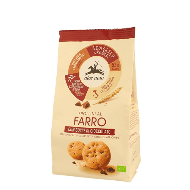 Alce Nero Frollini di Farro con Gocce di Cioccolato Biologici - 300 g