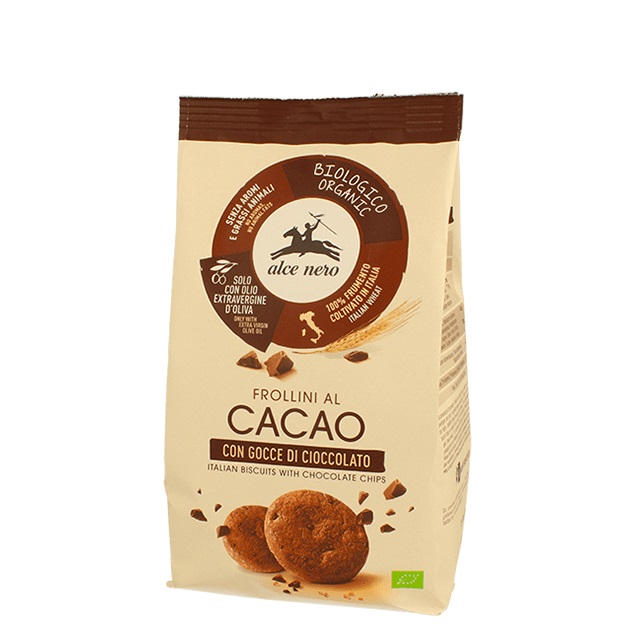 Alce Nero Frollini al Cacao con Gocce di Cioccolato Biologici - 300g