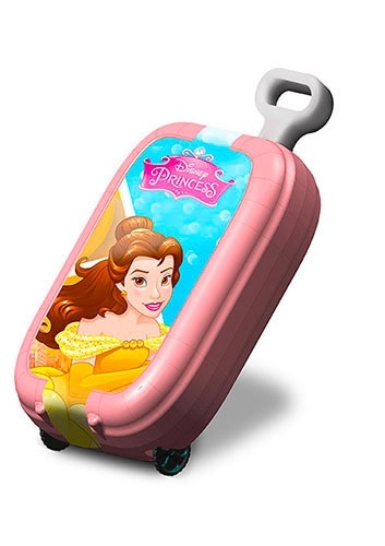 Multiprint Trolley Set Disney Princess - Album da Colorare, Stickers, Pennarelli, Matite e Set Timbrini in Legno e Gomma Naturale, Inchiostro Lavabile Atossico, Idea Regalo
