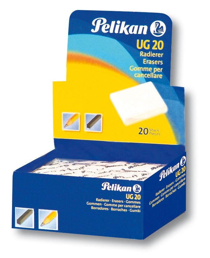 Pelikan Gomma Pane UG 20 Bianca - 20 Pezzi, Ideale per Carboncino e Gesso, Amalgamabile e Plasmabile
