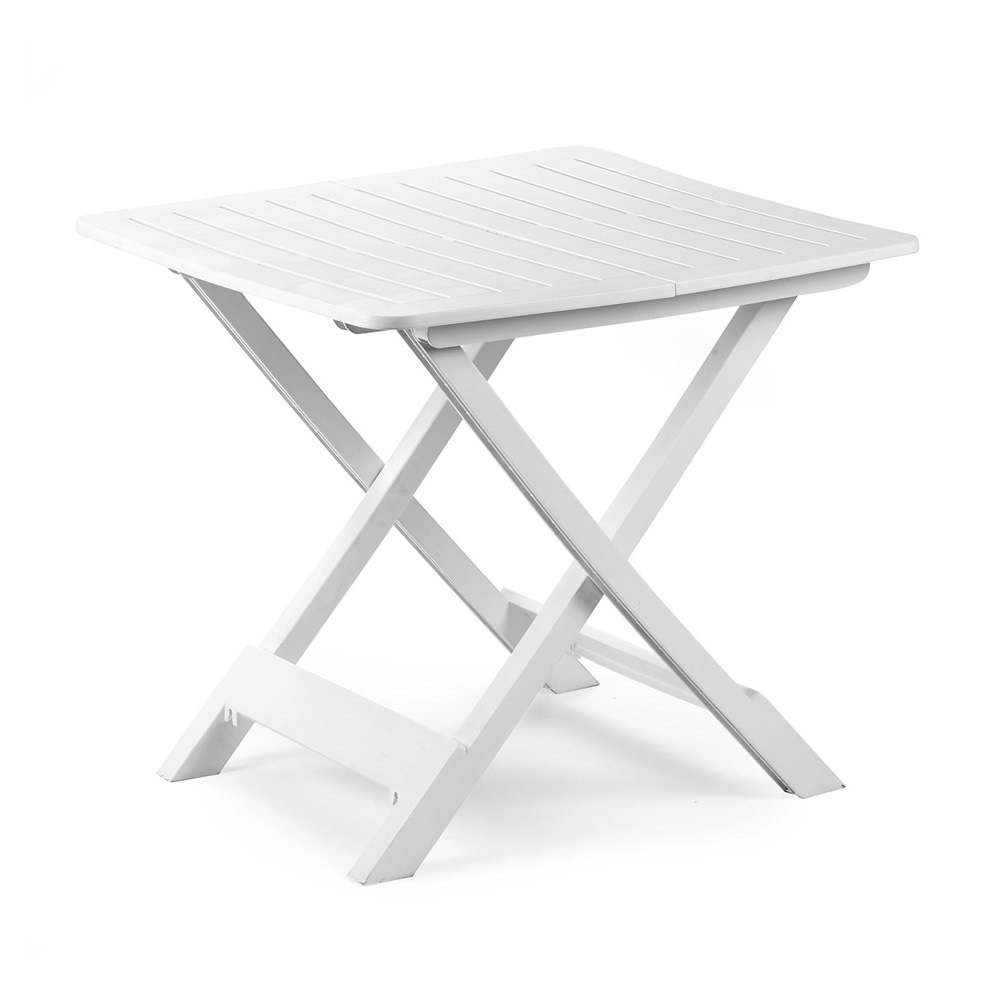 Ipae-Progarden Tavolo Pieghevole da Campeggio Tevere Bianco 79 x 72 x 70 cm in Polipropilene