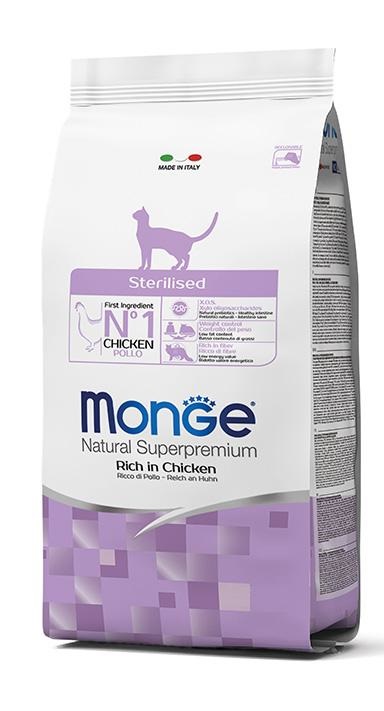 Monge Natural Superpremium Sterilised Crocchette per Gatti Adulti con Pollo - 400 g