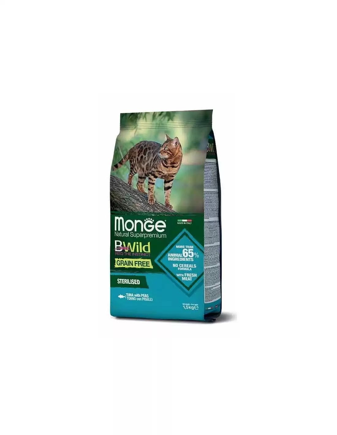 Monge 8009470012089 cibo secco per gatti 1,5 kg Adulto Tonno