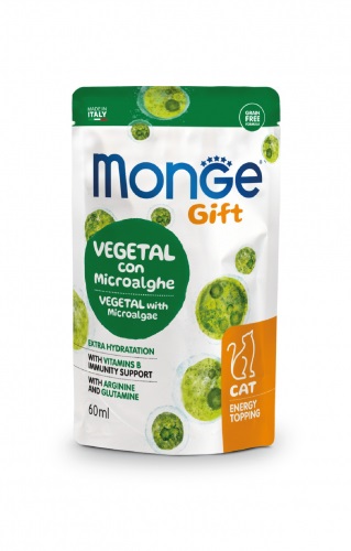 Monge Gift Energy Topping Hypo per Gatti 60 g - Alimento Complementare con Microalghe e Extra Idratazione