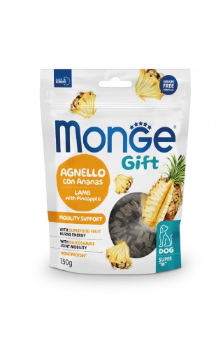 Monge Gift Super M Mobility Support Snack per Cani Adulto con Agnello e Ananas - 150 g