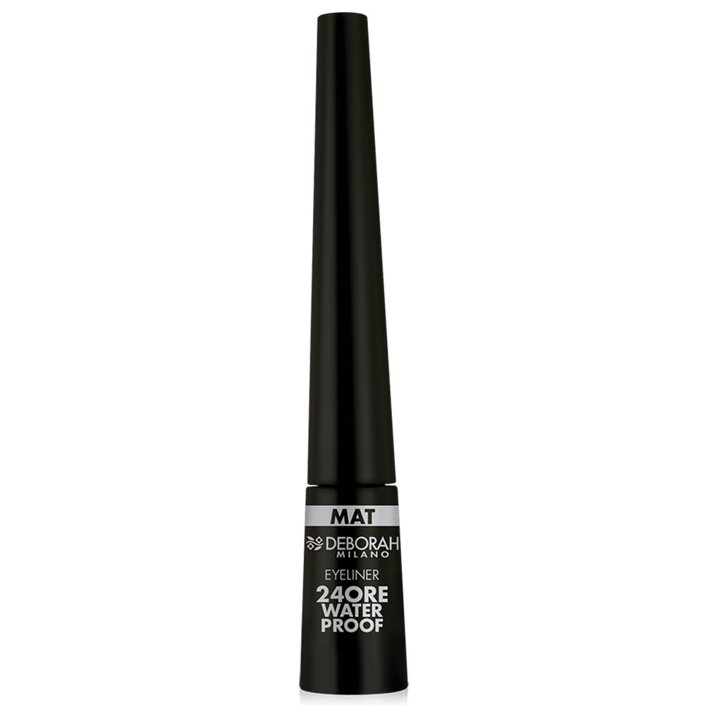 Deborah Milano Eyeliner Liquido 24 Ore Waterproof Nero Mat 2.9g - Punta Flock Ultra Precisa
