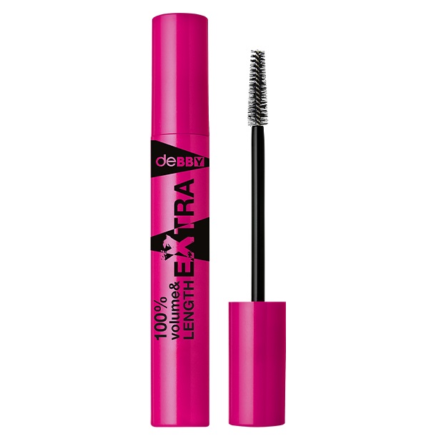 deBBY Mascara 100% Volume & Lunghezza Extra - Nero, Effetto Volumizzante e Allungante
