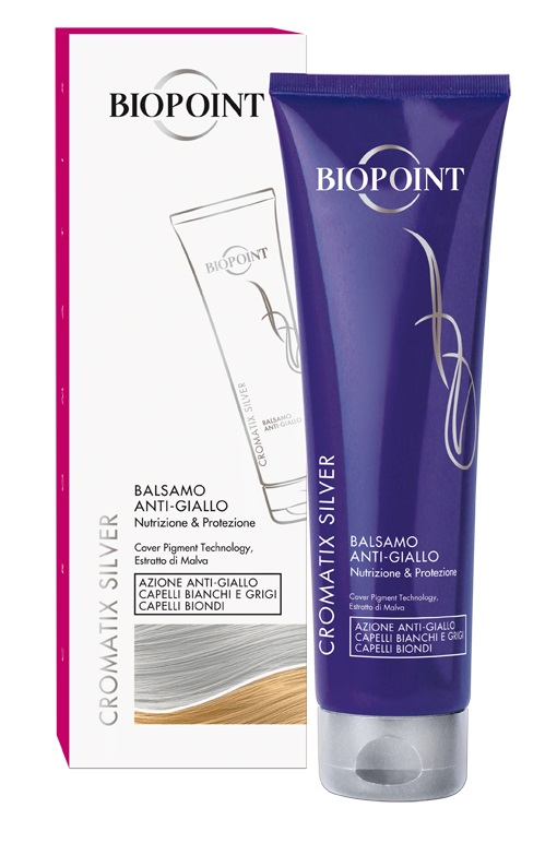 Biopoint Cromatix Silver Balsamo Anti-Giallo 150ml - Idratazione e Neutralizzazione dei Riflessi Gialli per Capelli Bianchi, Grigi e Biondi